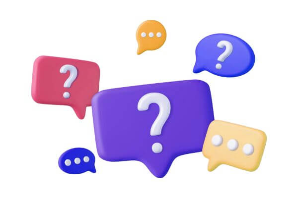 question marks in differrent colours