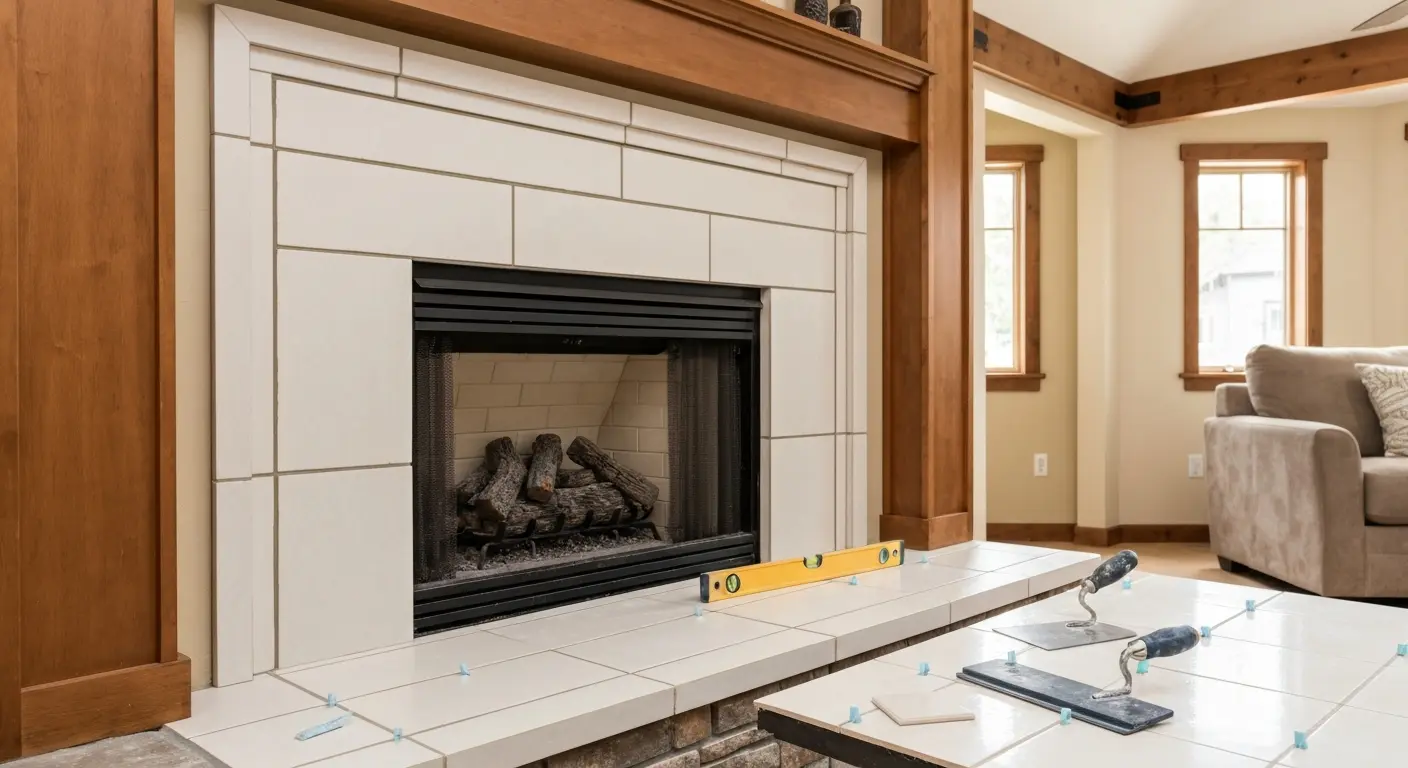 Fireplace tile surround