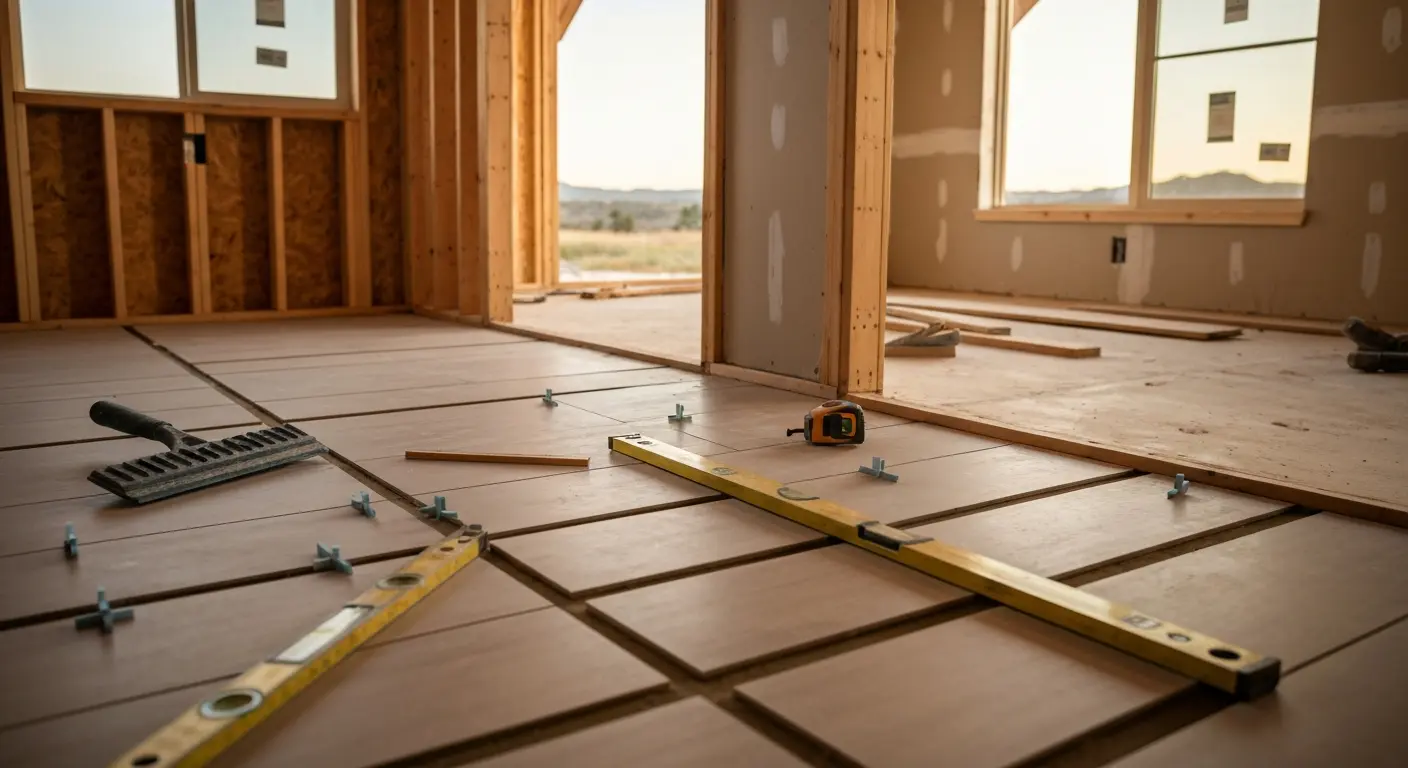 Floor tile installation