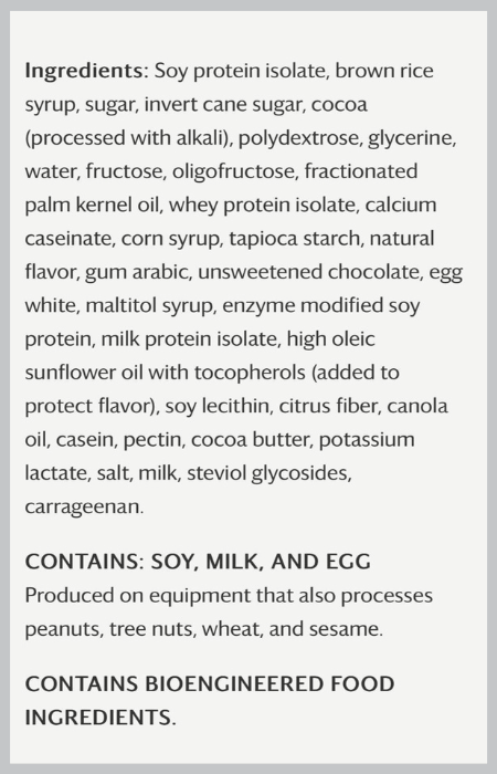 Product ingredient label 