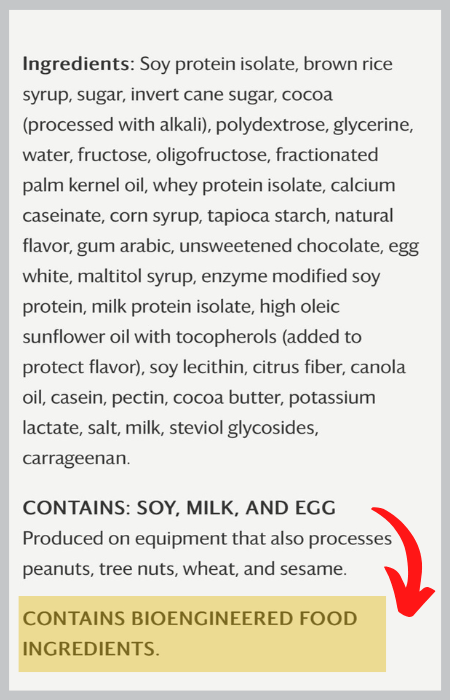 Bioengineered food label