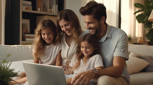 An image showing Photo of a Gala family reviewing their electric bill in a rustic home setting, with sunlight through the windows and a laptop on the table. An image showing Photo of a Gala family reviewing their electric bill in a rustic home setting, with sunlight through the windows and a laptop on the table.