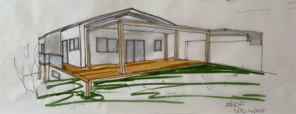 Skizze Einfamilienhaus