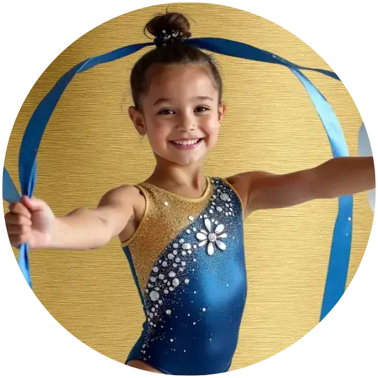 Beginner gymnast practicing a bridge pose with coach assistance.