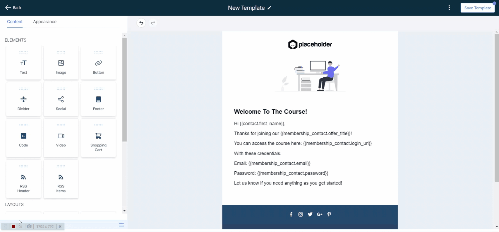 Content AI Email button block 1