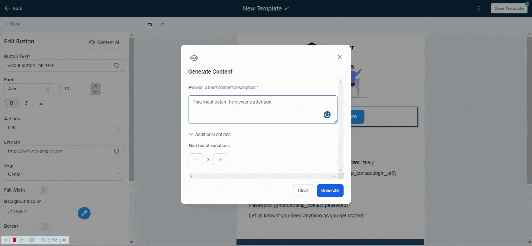 Content AI Email button block 2