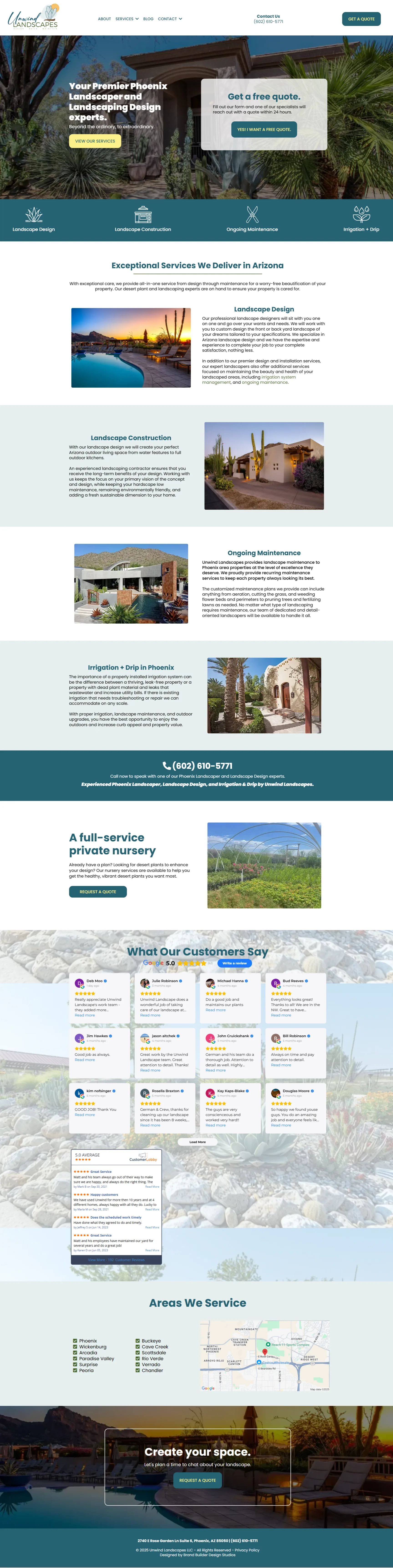 Unwind Landscapes webdesign