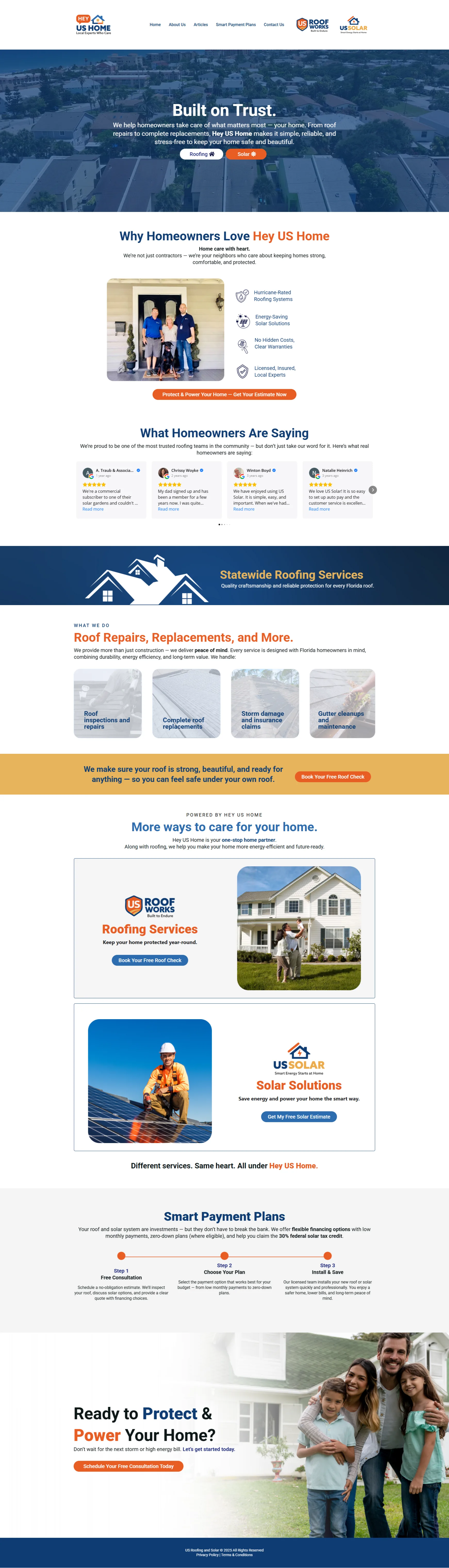 Hey US Home webdesign