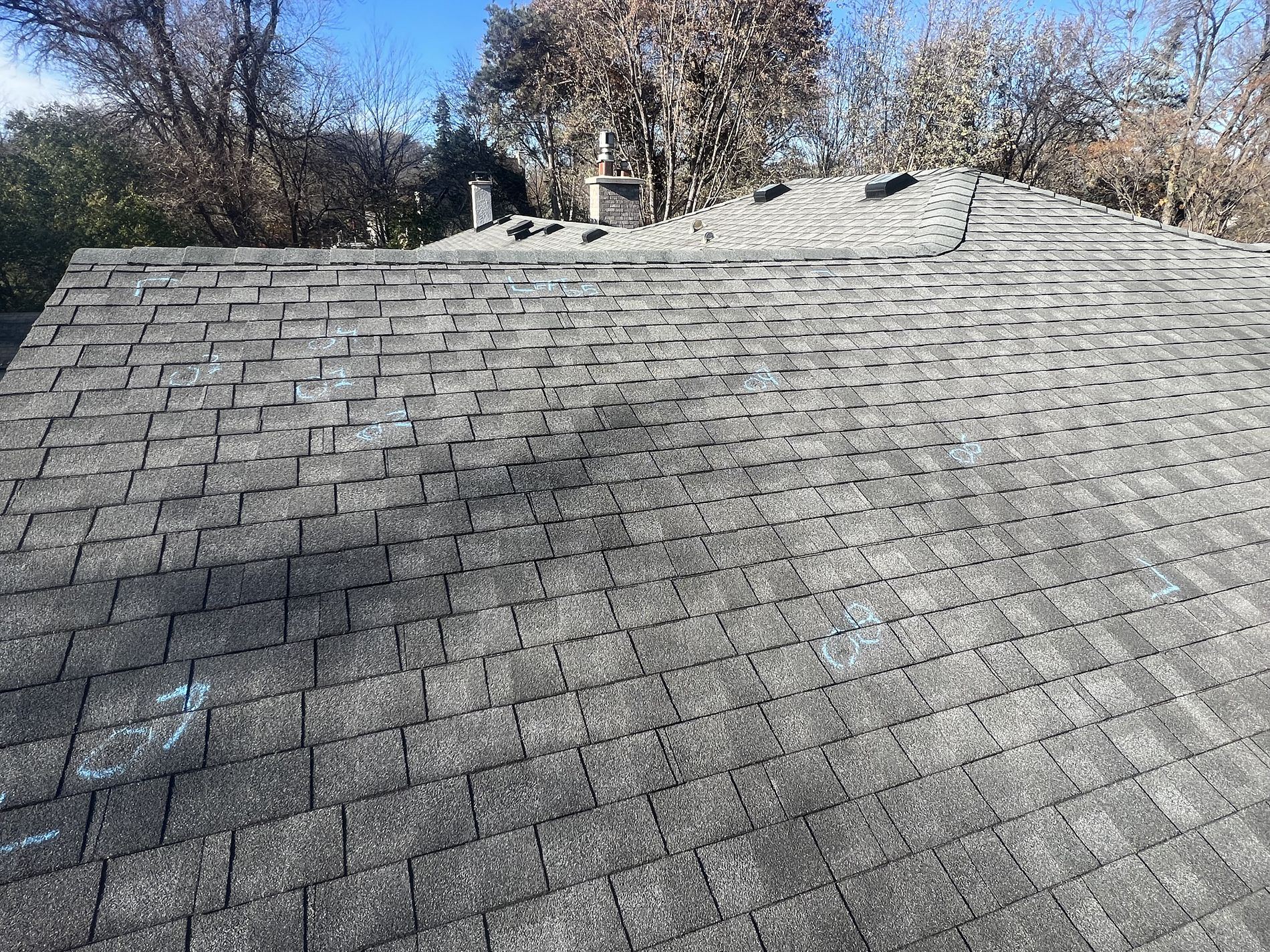 Finished shingle roof detail