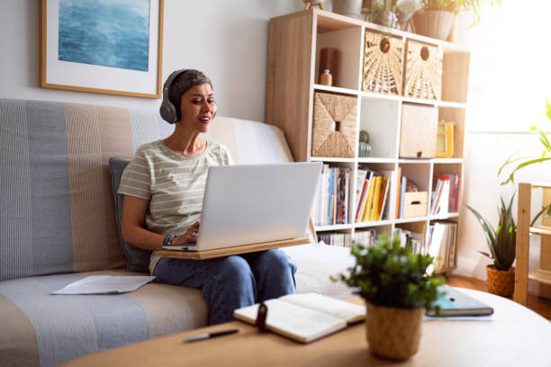Work from home insurance agent working remotely.