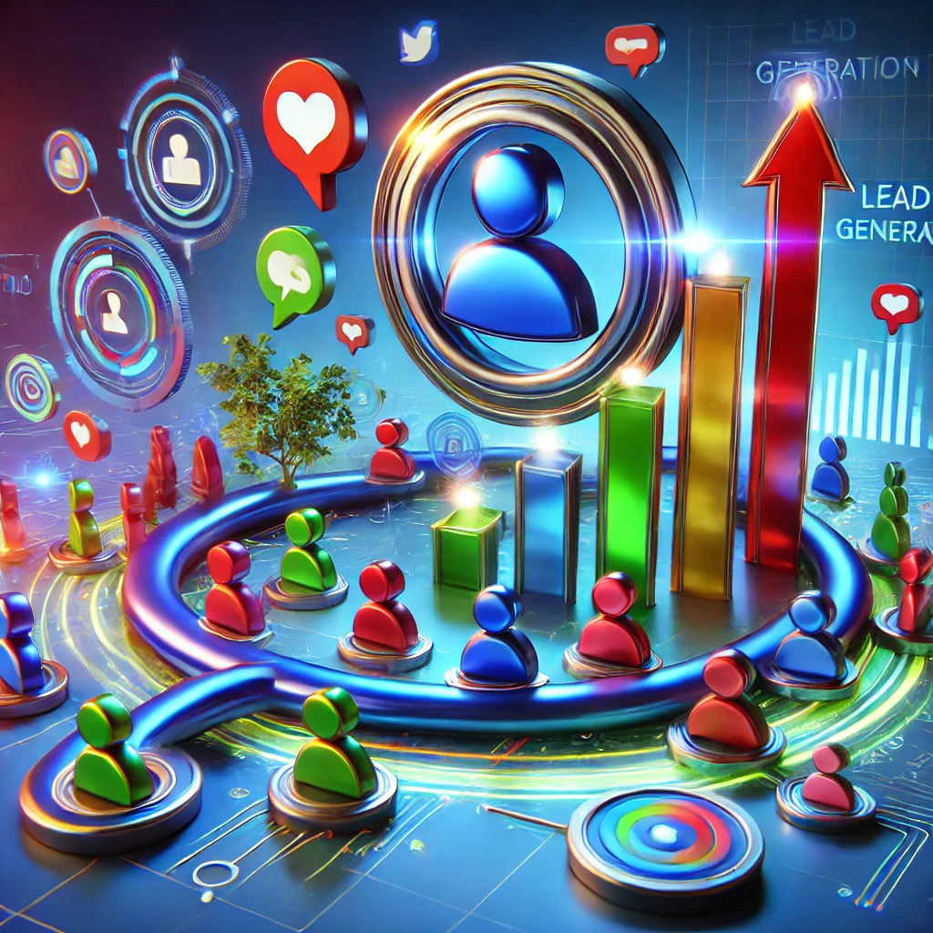 Colorful 3d image representing lead generation