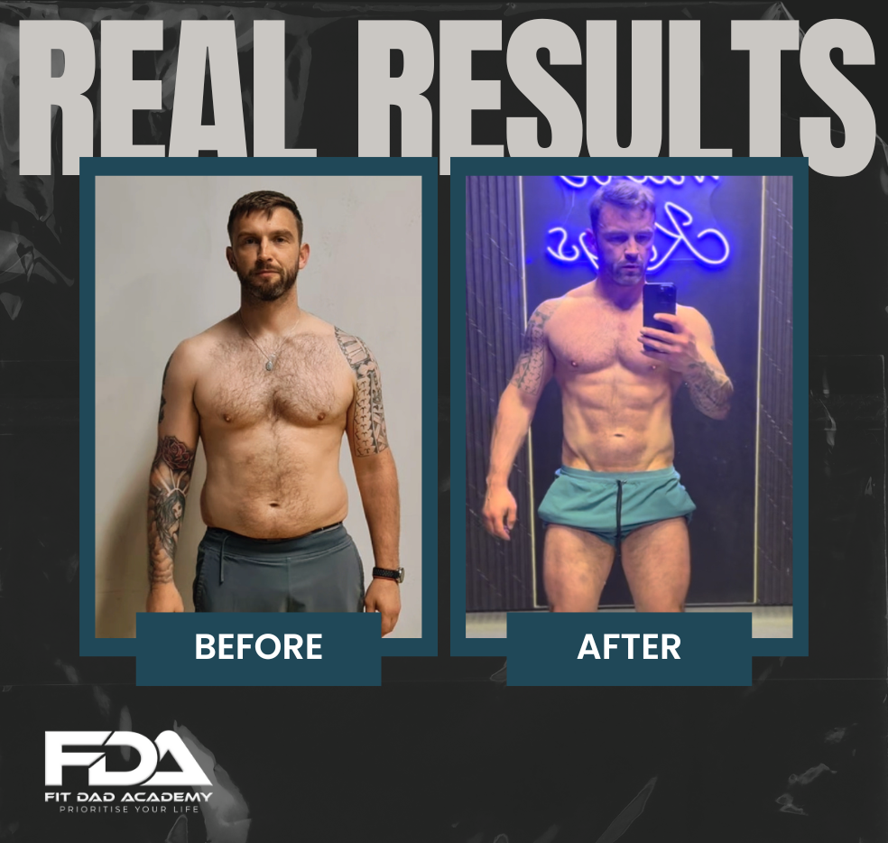 Middle aged, dad of one, personal trainer after his transformation