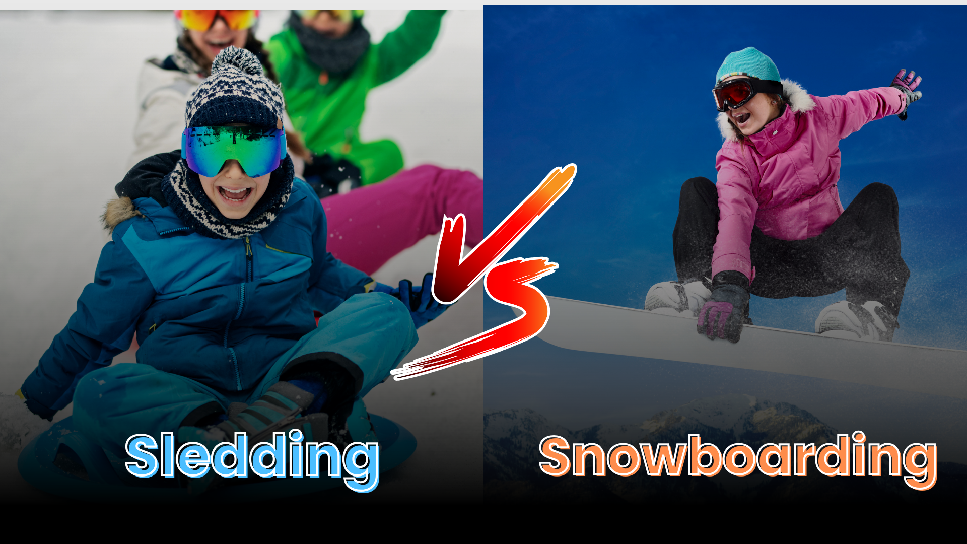 sledding vs snowboarding 2