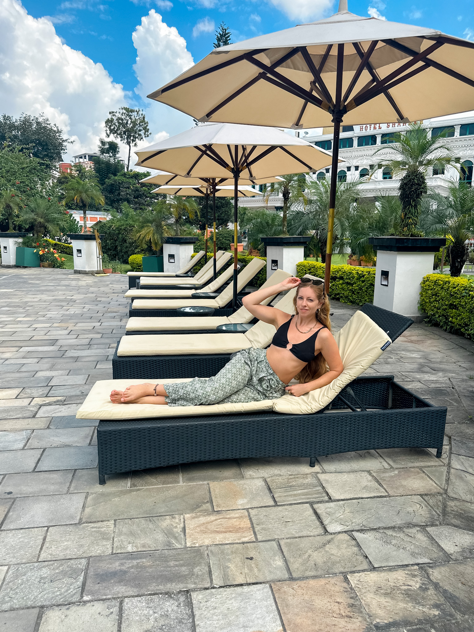 luxury pool at hotel shanker in kathmandu, nepal