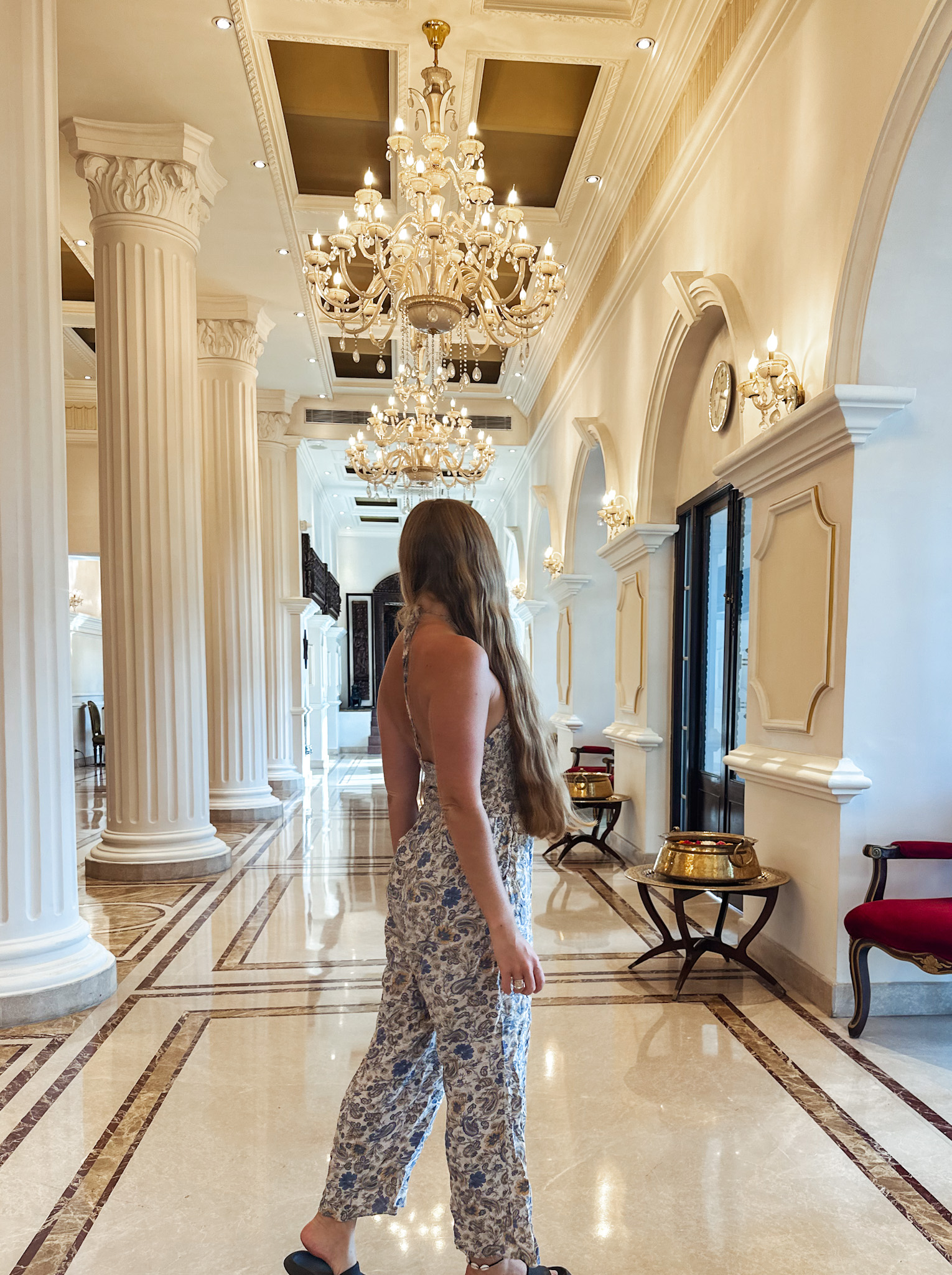 lobby at hotel shanker in kathmandu, nepal