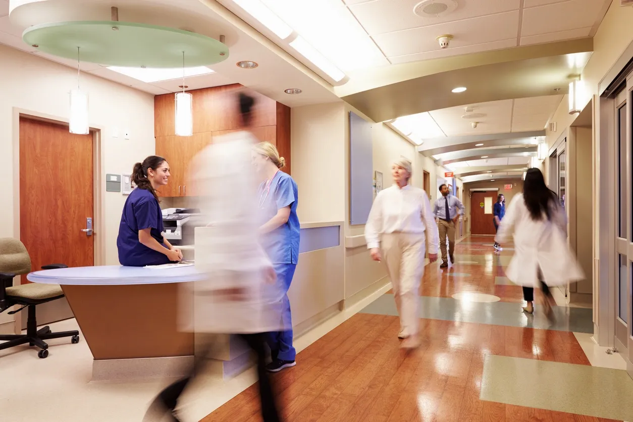 Busy Hospital with workers