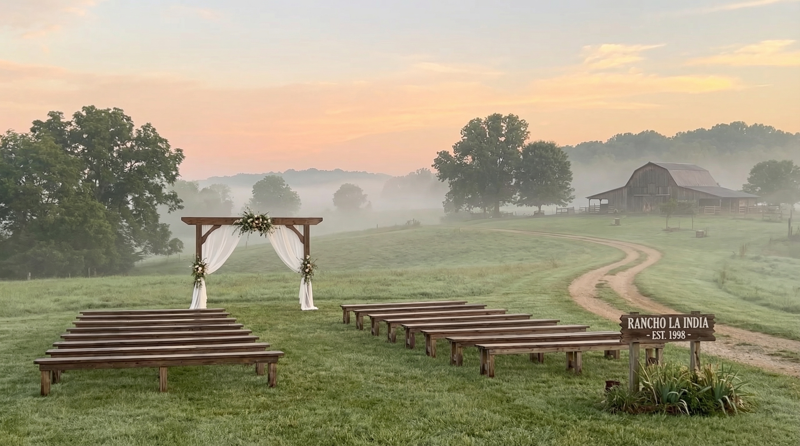 Peaceful outdoor wedding venue in Delaware surrounded by open land and nature Peaceful outdoor wedding venue in Delaware surrounded by open land and nature