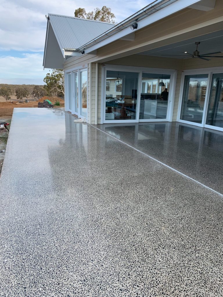 Repaired rained out slab, polished concrete, high gloss finish Repaired rained out slab, polished concrete, high gloss finish