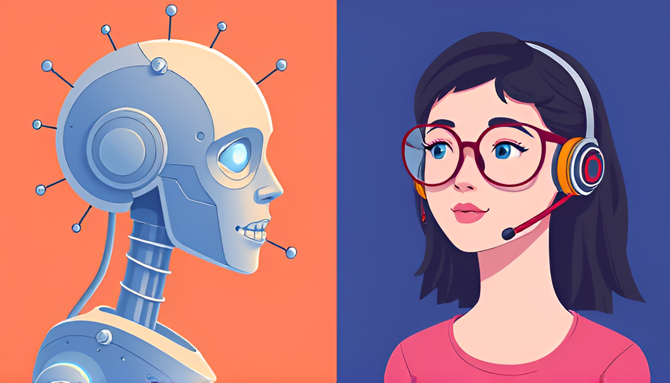 A side-by-side illustration of AI and a virtual assistant A side-by-side illustration of AI and a virtual assistant