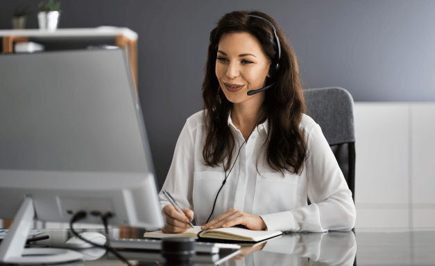 Virtual Personal Assistant Woman Making Video Call Virtual Personal Assistant Woman Making Video Call