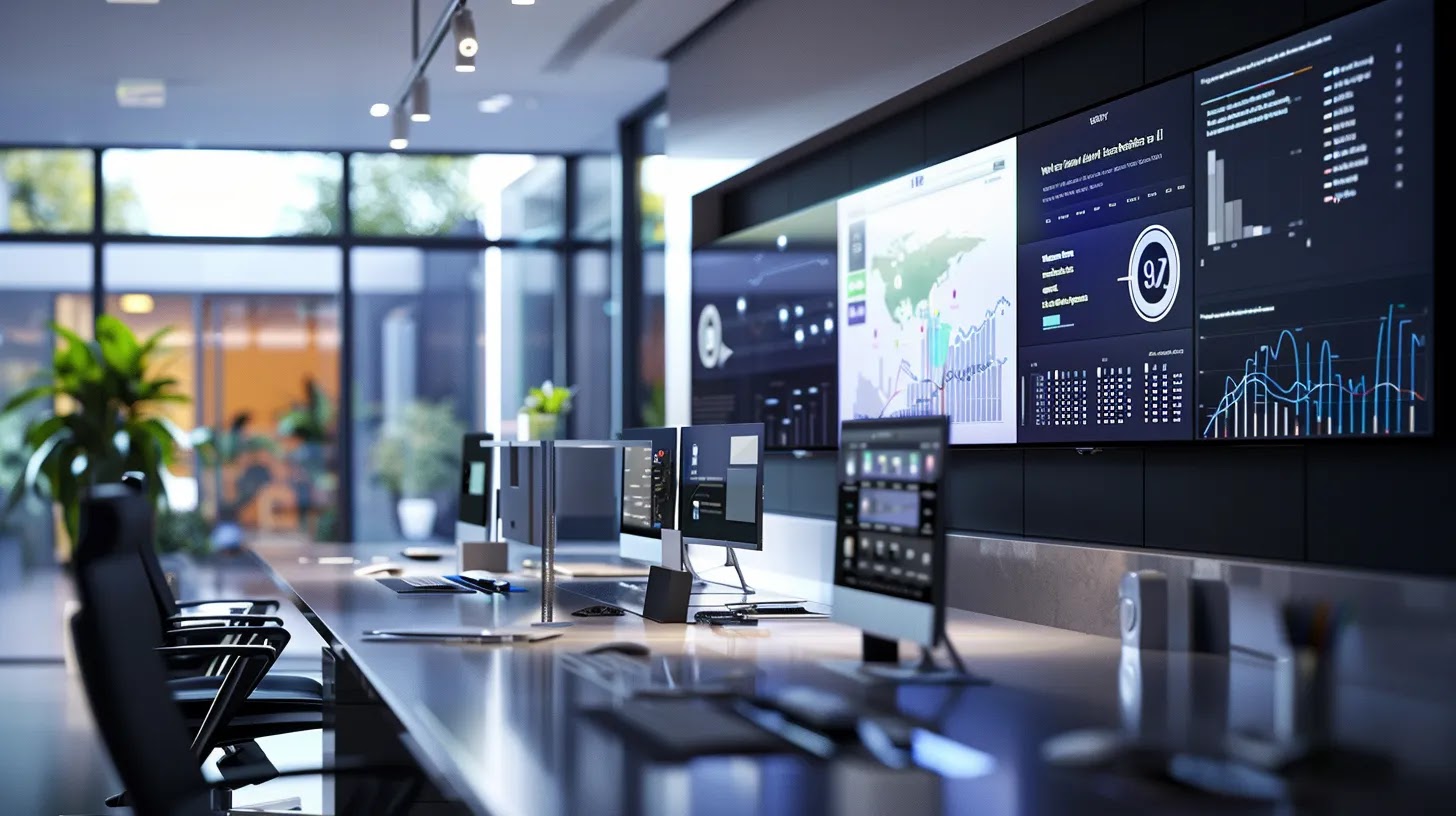 a sleek, modern office workspace features a split-screen display showcasing a dynamic comparison between voice ai and messenger ai, highlighted by vibrant graphics and icons symbolizing home service applications, all under clean, focused lighting. a sleek, modern office workspace features a split-screen display showcasing a dynamic comparison between voice ai and messenger ai, highlighted by vibrant graphics and icons symbolizing home service applications, all under clean, focused lighting.