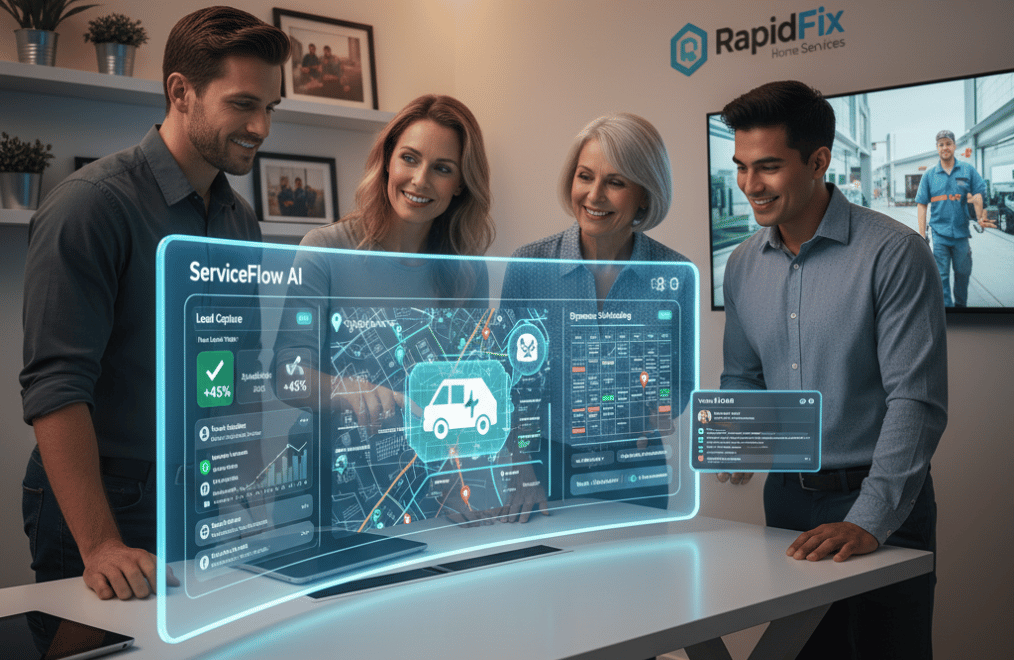 AI technology in a home service business optimizing scheduling and lead capture