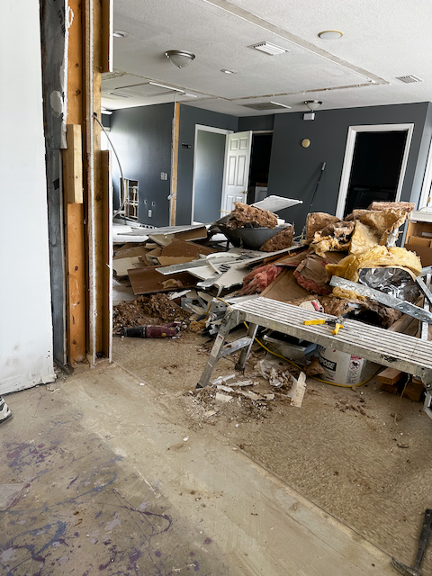 Wall down front