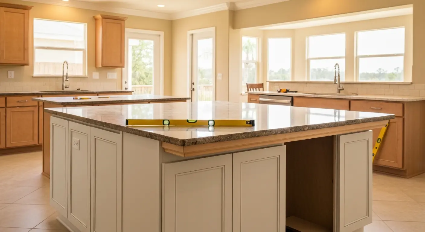 Kitchen island installation