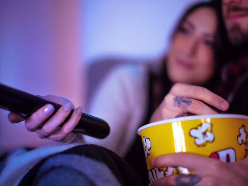 Couple watching a movie together