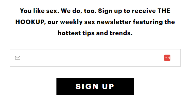 Men's Health sex newsletter sign-up form