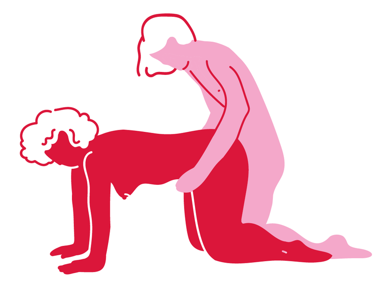 Illustration with doggy-style sex position