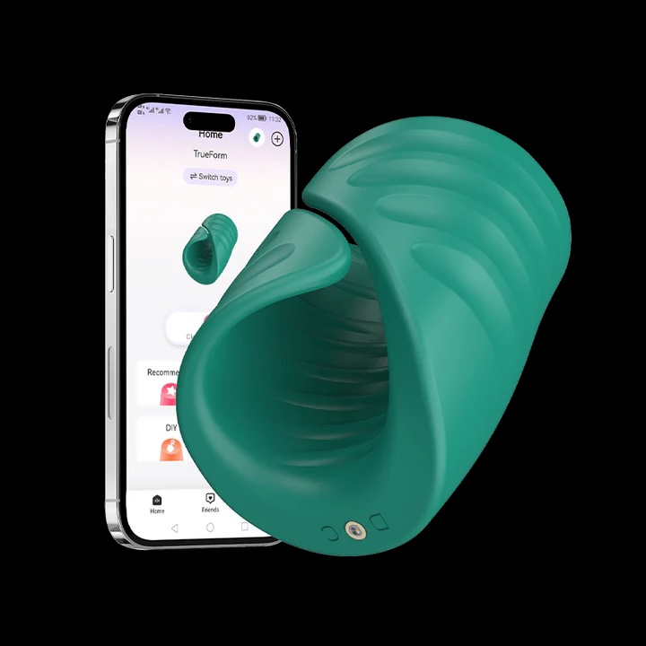 Penis vibrator showing app interface for enhanced control