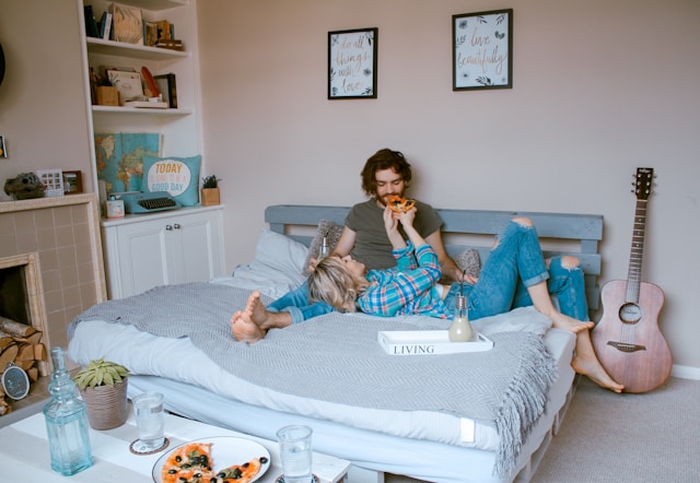 Image of a couple lying on the bed