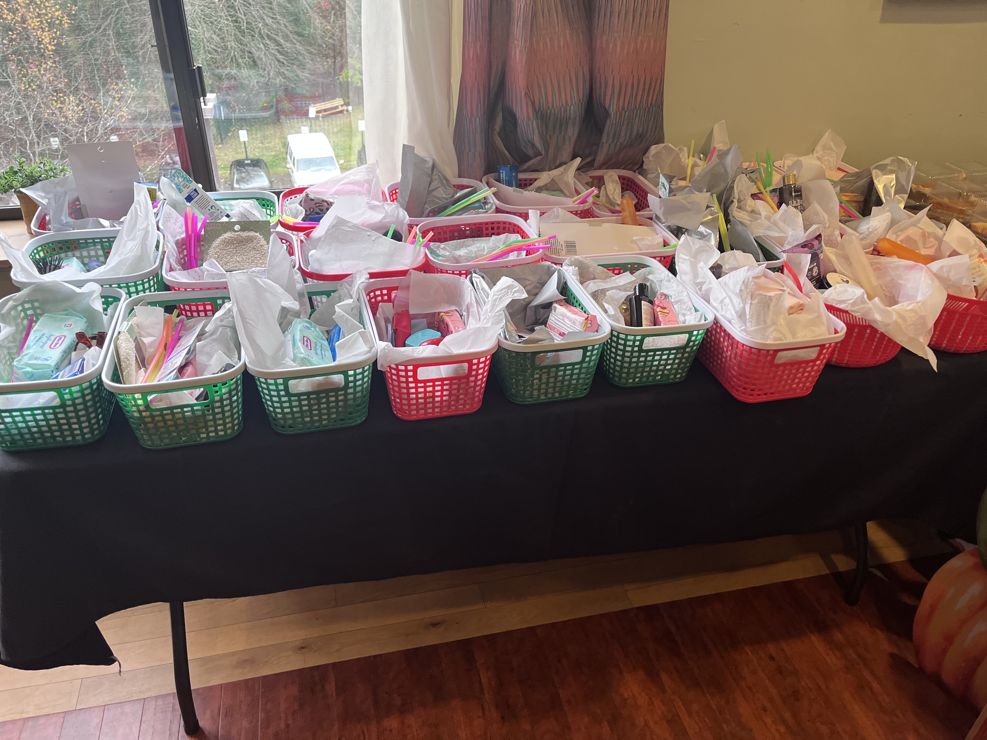 Packaged meals prepared and organized for distribution by Butler Outreach Initiative