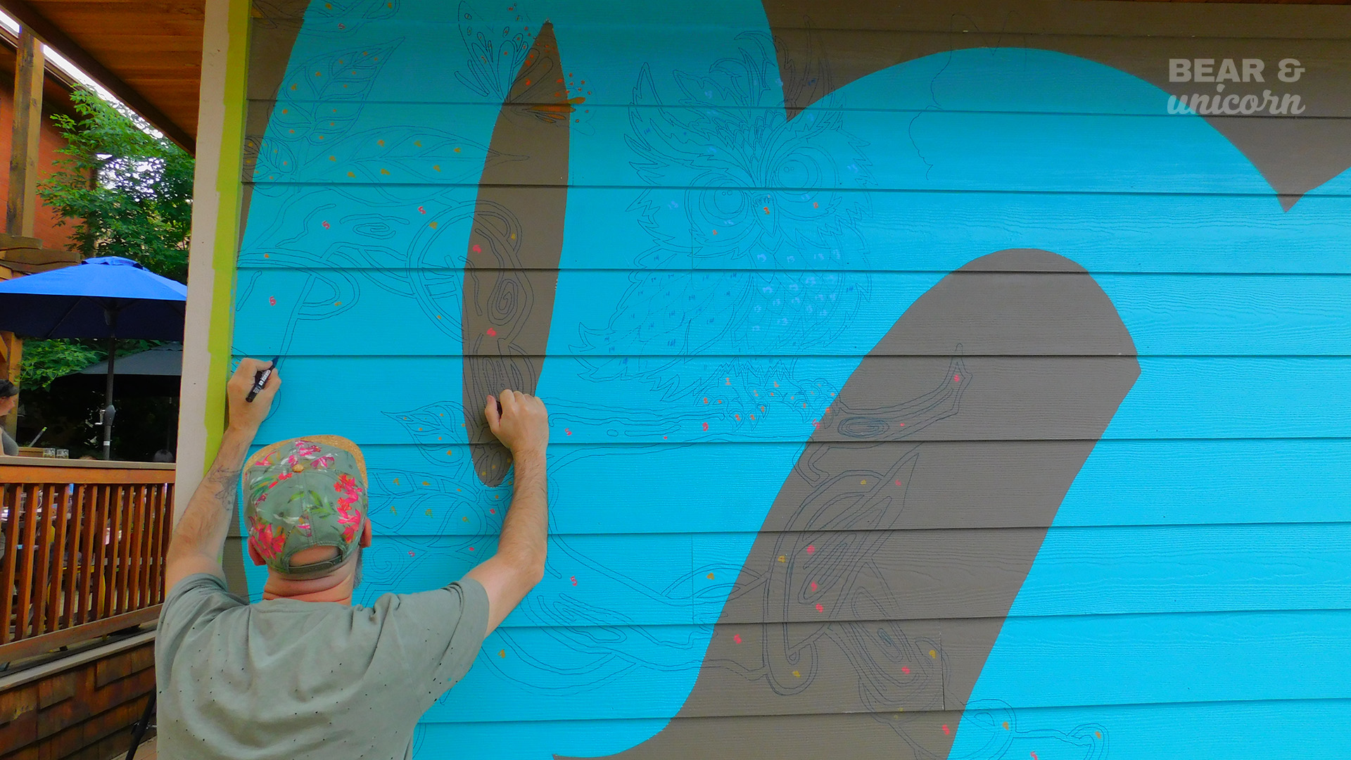 Paint by number mural Canopy Studios Art Bar community project Paint by number mural Canopy Studios Art Bar community project
