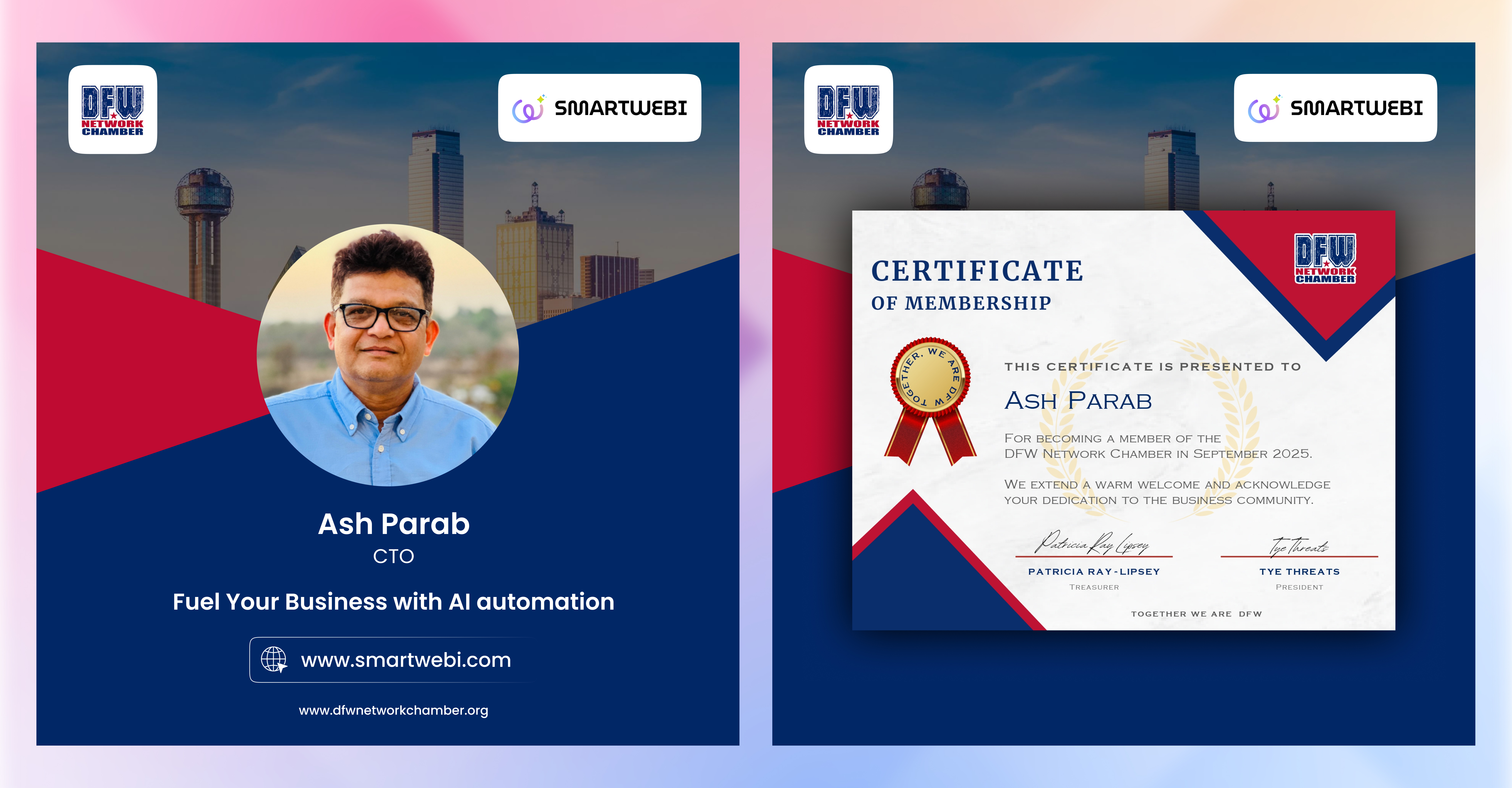 Smartwebi becoming the member in DFW Networking Smartwebi becoming the member in DFW Networking