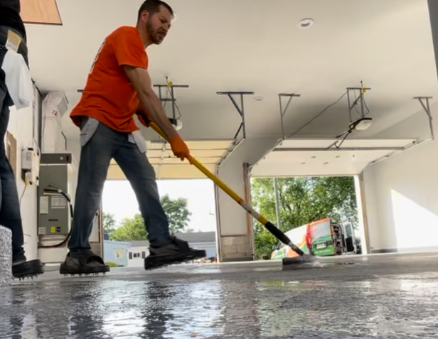 Concrete flake finish