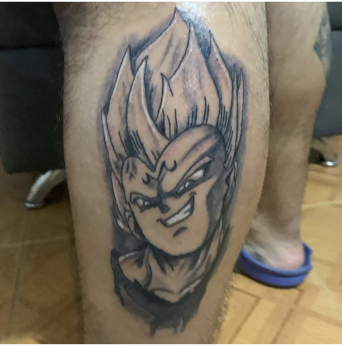 Majin-Vegeta custom piece to artist with this sleeve in progress