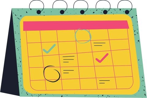 A simple graphic of a calendar