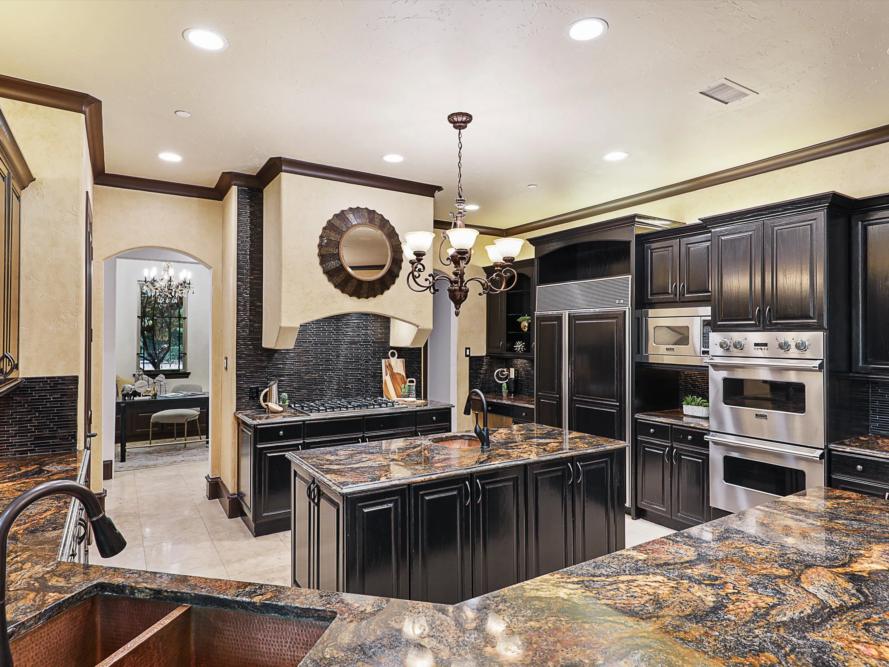 Wide view of the kitchen