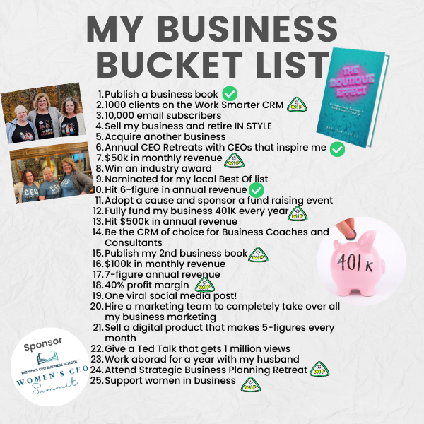 Mary Sue's Business Bucket List