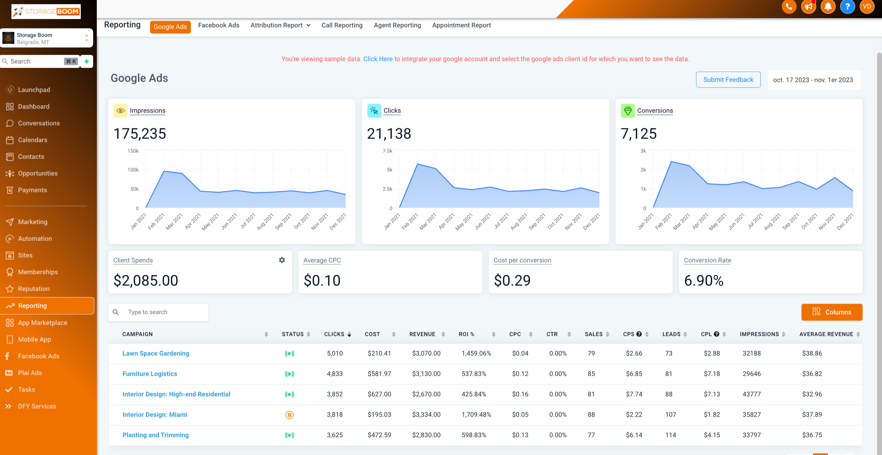 Analytic and reporting feature