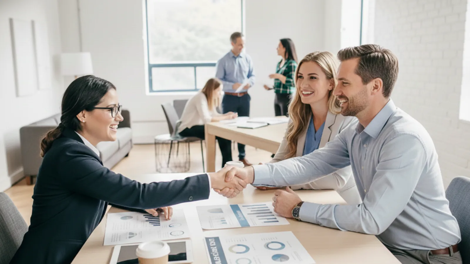 Doctor and client shaking hands, discussing financial planning services tailored for medical professionals establishing their medical family office.