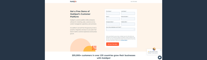 hubspot landing page