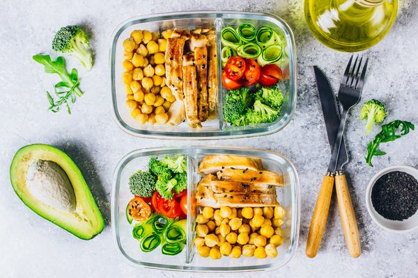 organized fridge with food labeled 