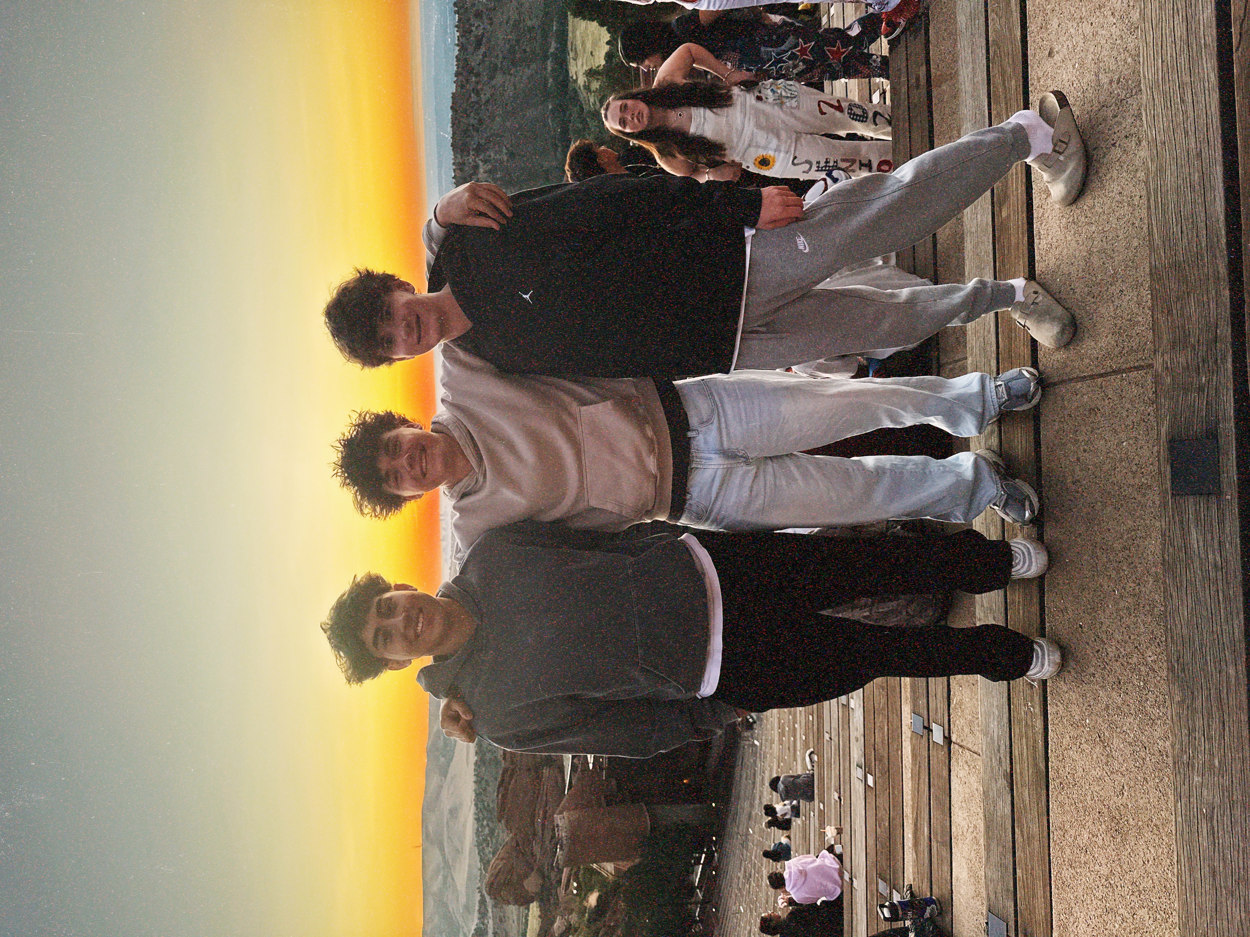 my son and his friends at senior sunrise