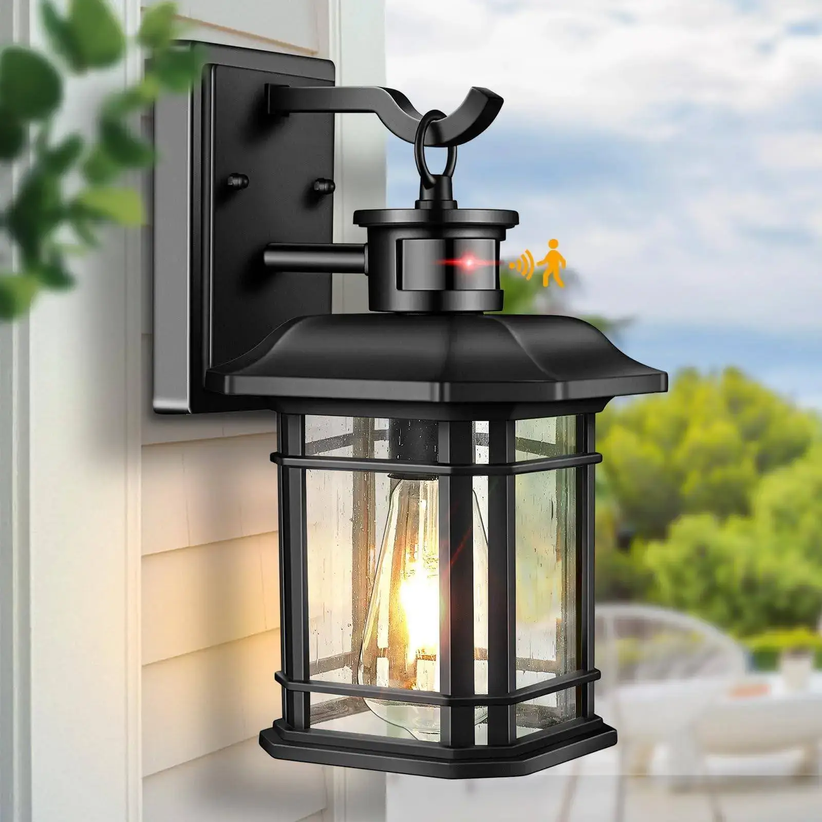 Close up image of an exterior light fixture on a home Close up image of an exterior light fixture on a home