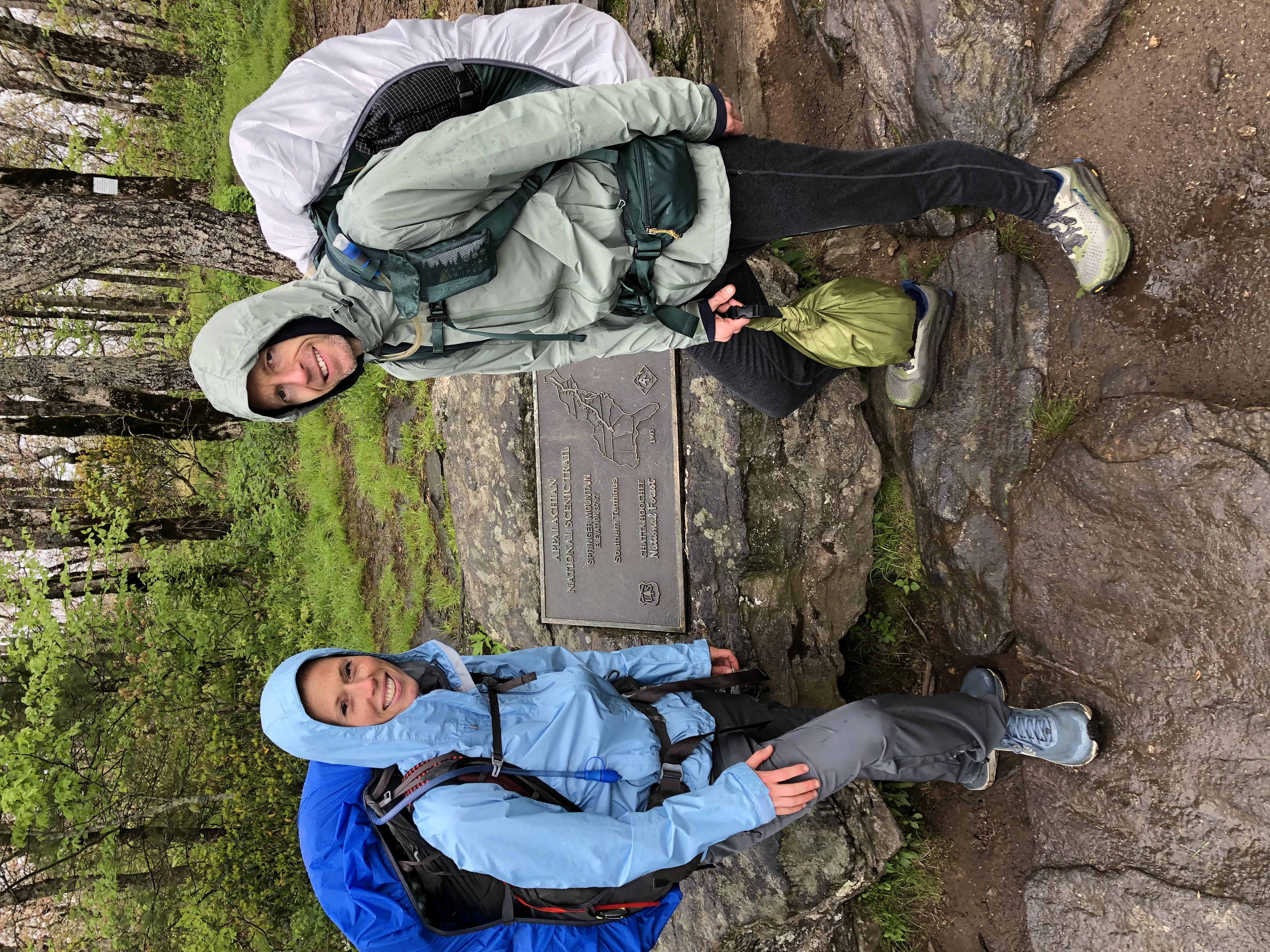 Chiropractor Brandt Adams and wife at Springer Mountain summit Chiropractor Brandt Adams and wife at Springer Mountain summit