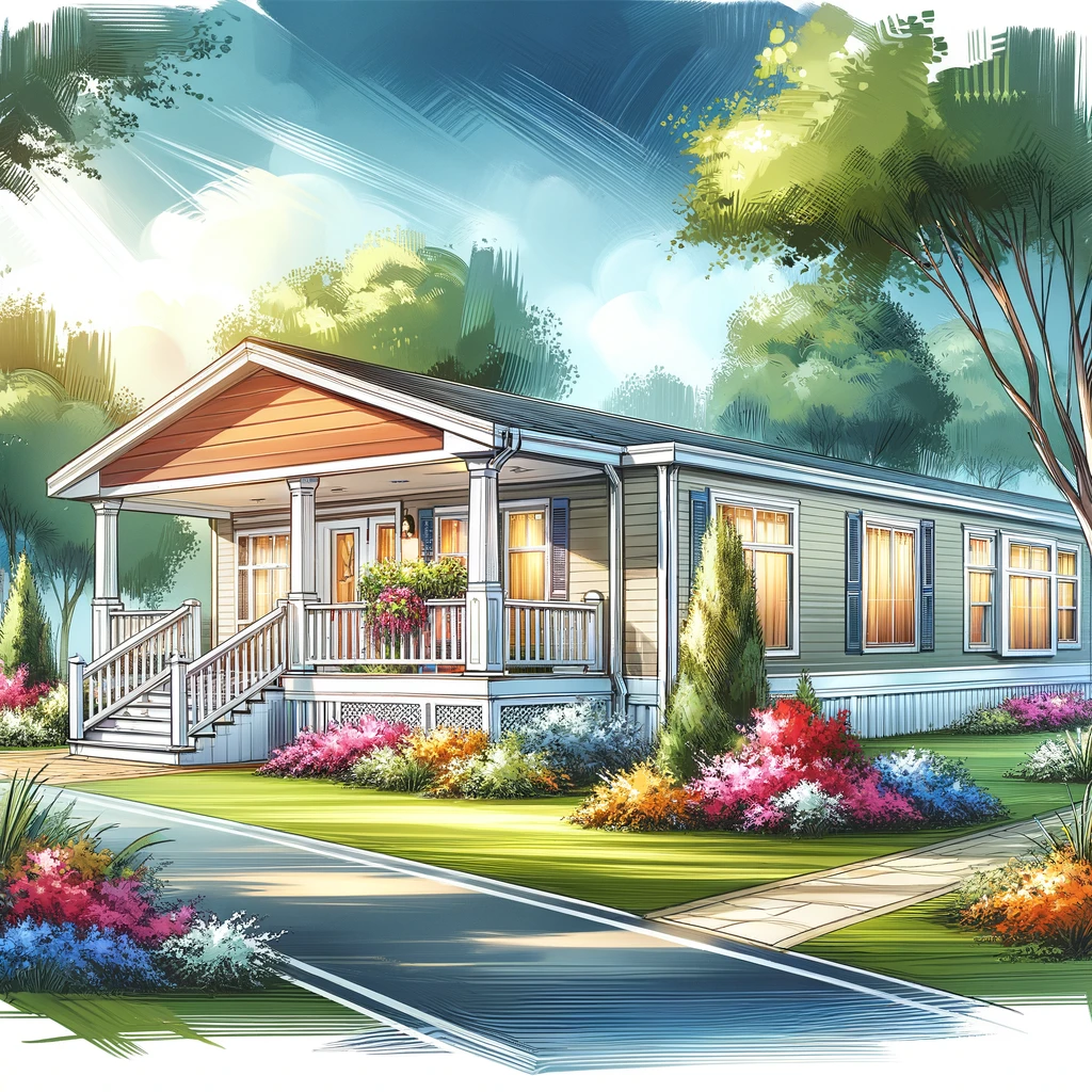 Manufactured homes in an Oregon community with well-maintained landscaping