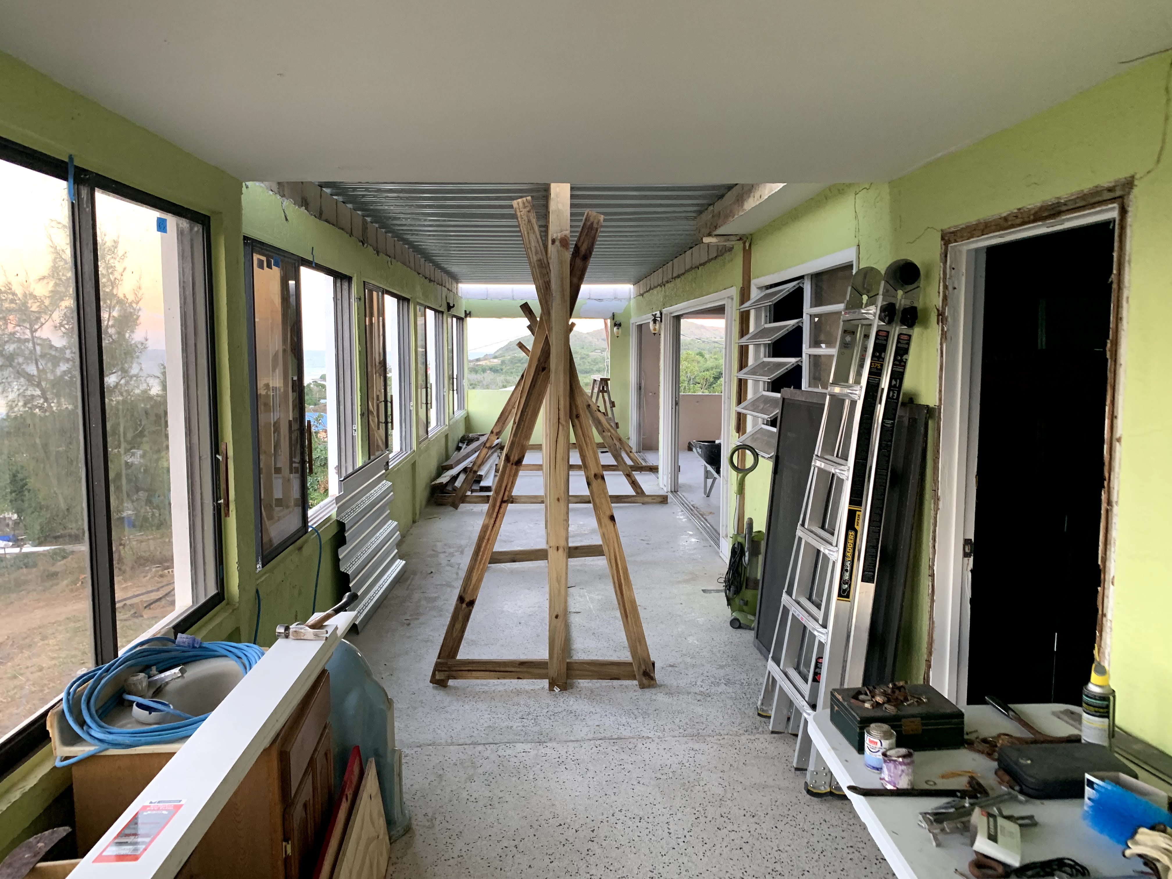 Roofing job in the middle of construction